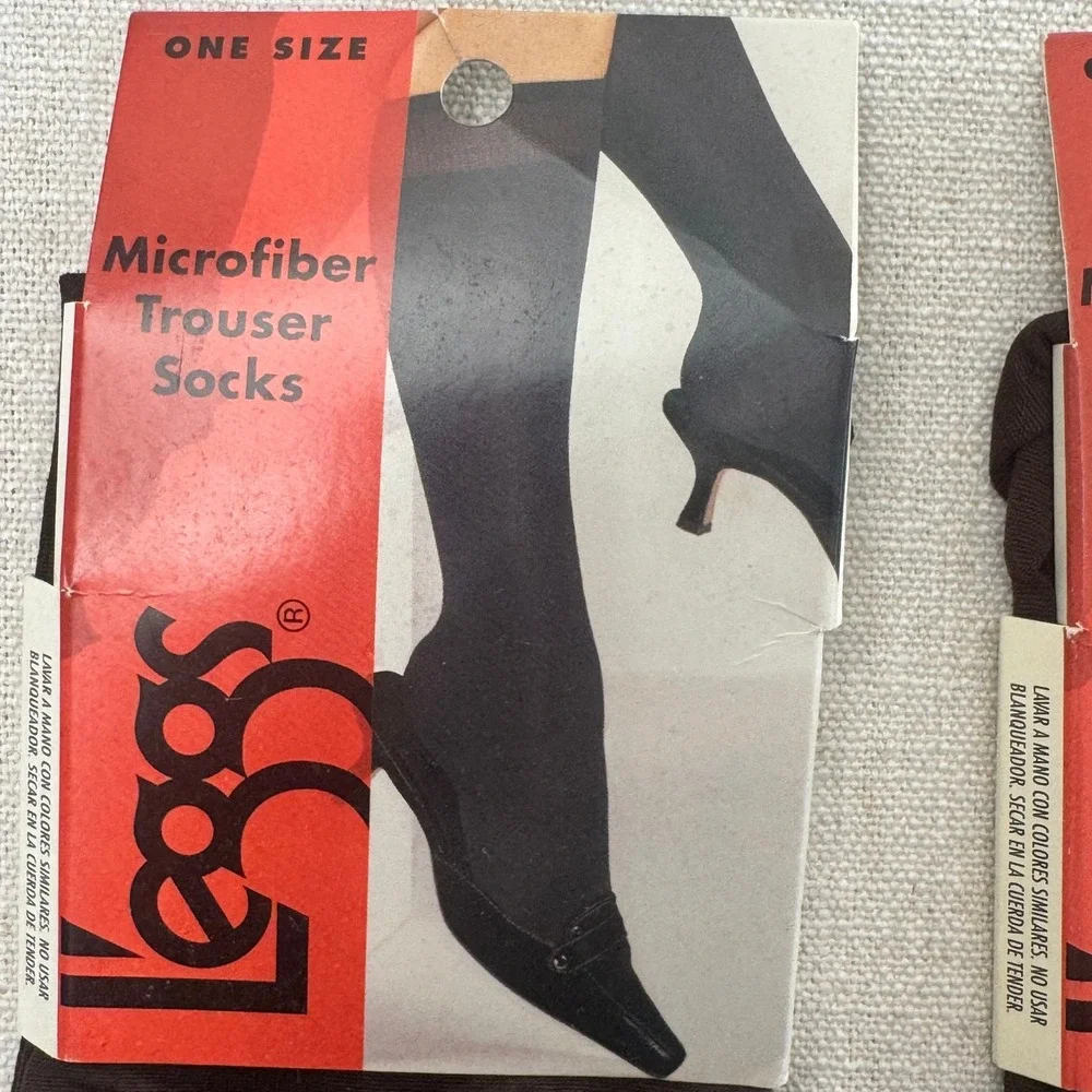 Vintage L’eggs Wear Brown Microfiber Trouser Socks 2 Pair NOS Made in USA